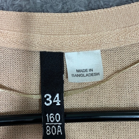 H&M Women’s Beige Cardigan Longline Button Front Pockets Rayon Cotton Blend Size - Picture 6 of 8